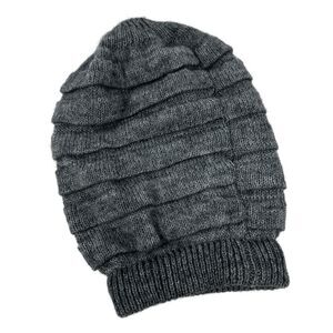 Fratelli Talli Italy Grey Acrylic Wool Mohair Blend Ribbed Beanie‎